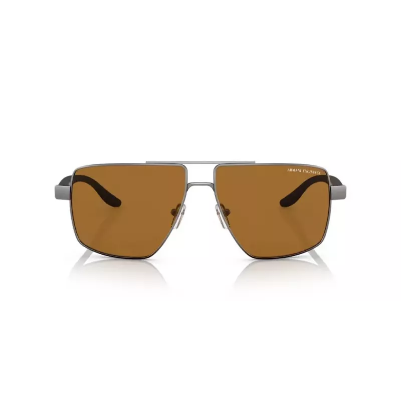Armani Exchange AX2037S 600383 occhiali da sole uomo Polarized Pilot, nero opaco/grigio, 60mm
