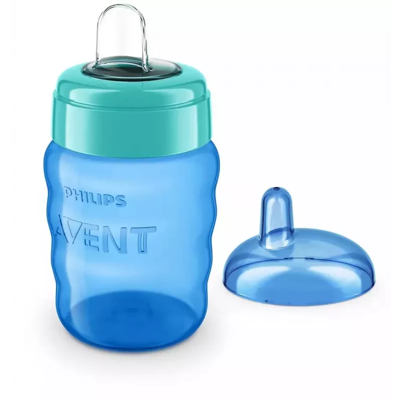 Philips AVENT Easy Sip bicchiere con beccuccio per bambini, 9M+, 260 ml, beccuccio in silicone, blu