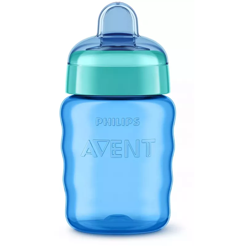 Philips AVENT Easy Sip bicchiere con beccuccio per bambini, 9M+, 260 ml, beccuccio in silicone, blu