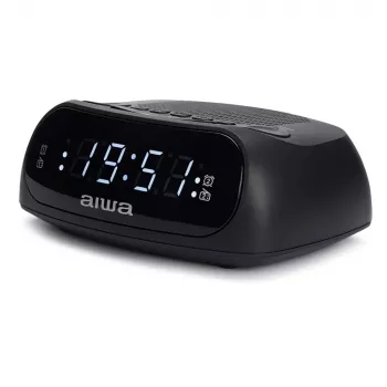 AIWA CR-09J radio orologio FM con doppia sveglia, display LED, nero