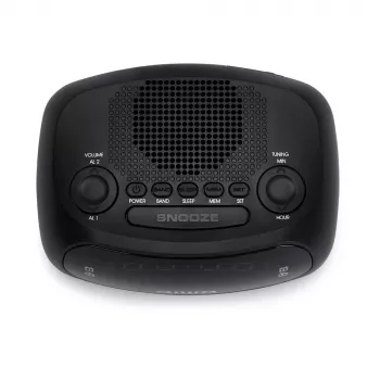 AIWA CR-09J radio orologio FM con doppia sveglia, display LED, nero