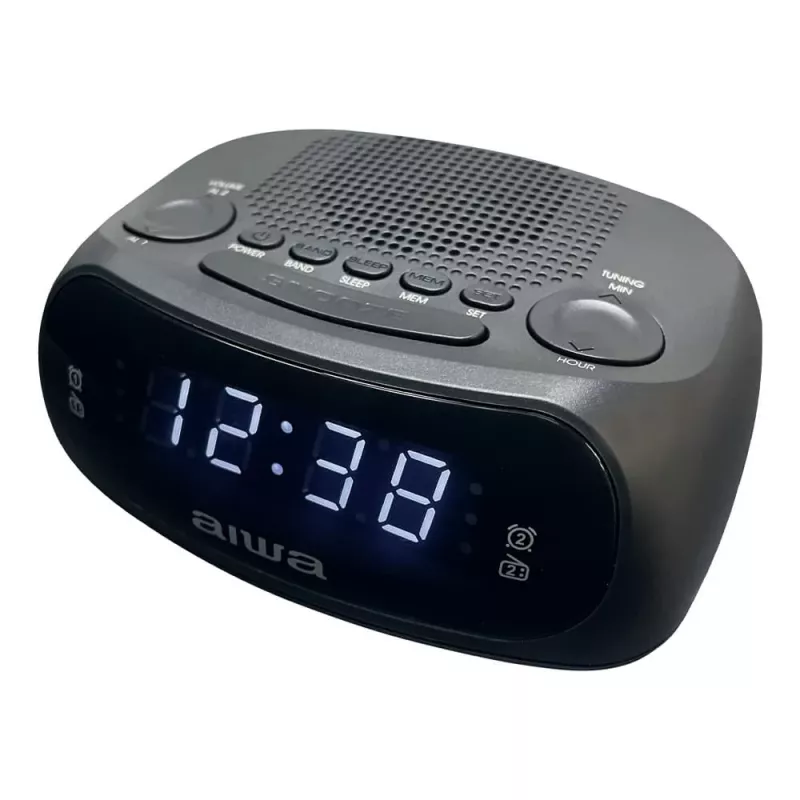 AIWA CR-09J radio orologio FM con doppia sveglia, display LED, nero
