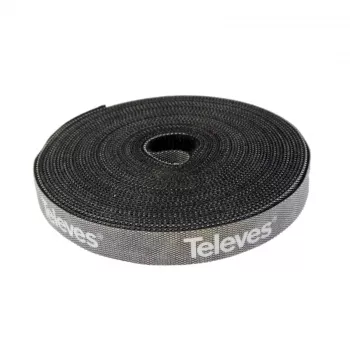 Rotolo di fascette in velcro per cavi Televes KB 8, 8 mm x 10 m, nero, riutilizzabile 200101