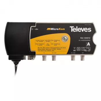 Amplificatore a banda larga Televes KVE2025RK65 20/25dB con canale di ritorno 5-65MHz 20dB (534212)