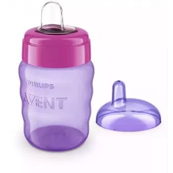 Bicchiere per imparare a bere Philips AVENT Easy Sip 9m+ 260ml beccuccio in silicone rosa