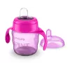 Philips AVENT Easy Sip bicchiere per imparare a bere con maniglie, 6M+, 200 ml, rivestimento in silicone, rosa