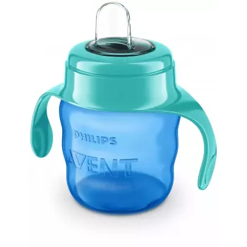 Philips AVENT Easy Sip bicchiere per imparare a bere con maniglie, 6M+, 200 ml, rivestimento in silicone, verde