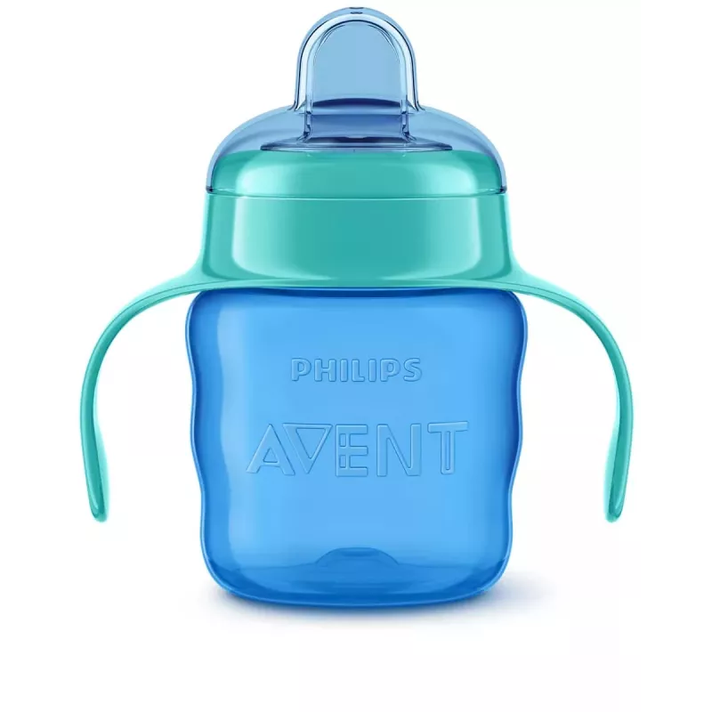 Philips AVENT Easy Sip bicchiere per imparare a bere con maniglie, 6M+, 200 ml, rivestimento in silicone, verde