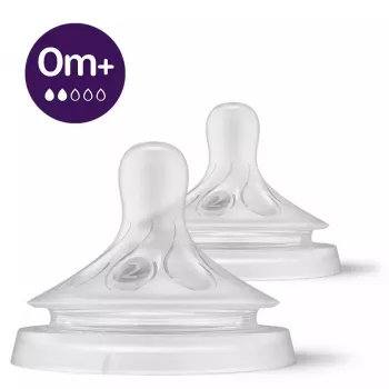 Philips Avent Natural Response tettarella in silicone per biberon, flusso lento, 0M+, confezione da 2, silicone