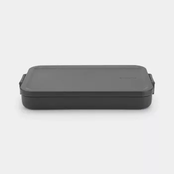 Brabantia Make & Take lunch box piatta, grigio scuro, 1,2 L, plastica senza BPA, a tenuta stagna, lavabile in lavastoviglie