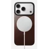 NOMAD Magnetic Leather Back per iPhone 17 compatibile MagSafe pelle Horween Rustic Brown