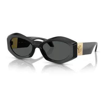 Versace VE4466UGB187 occhiali da sole uomo montatura nera lenti grigio scuro 54-19-140