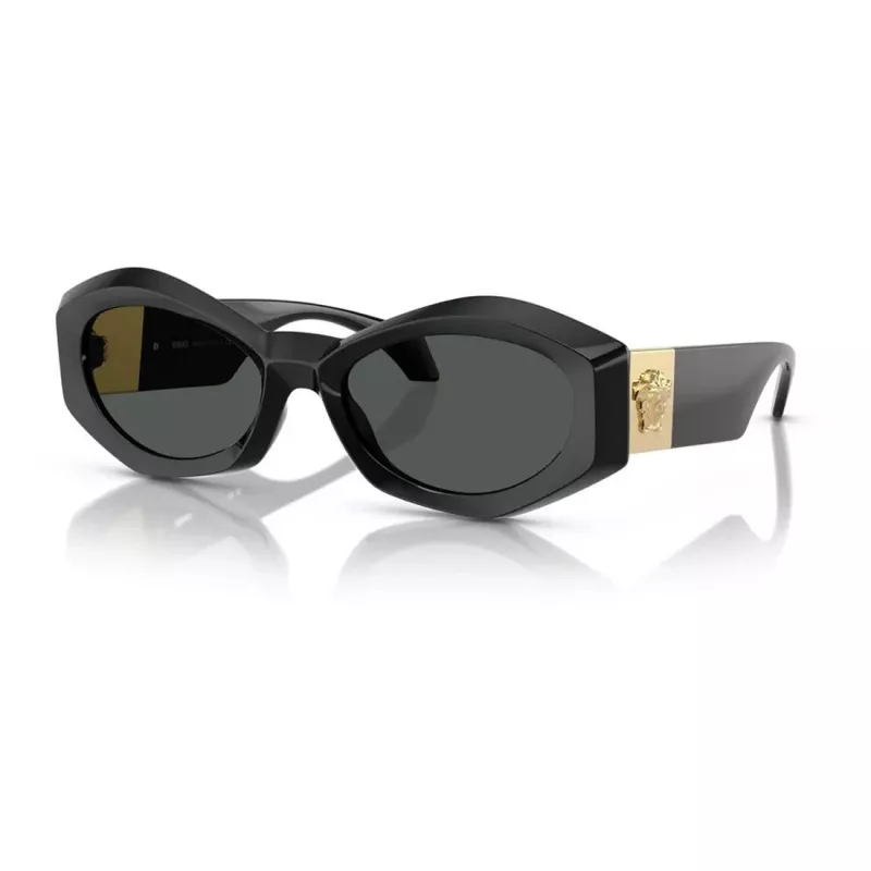 Versace VE4466UGB187 occhiali da sole uomo montatura nera lenti grigio scuro 54-19-140