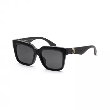 Burberry BE4419F300187 occhiali da sole donna, quadrati, montatura nera, lenti grigie, 54mm