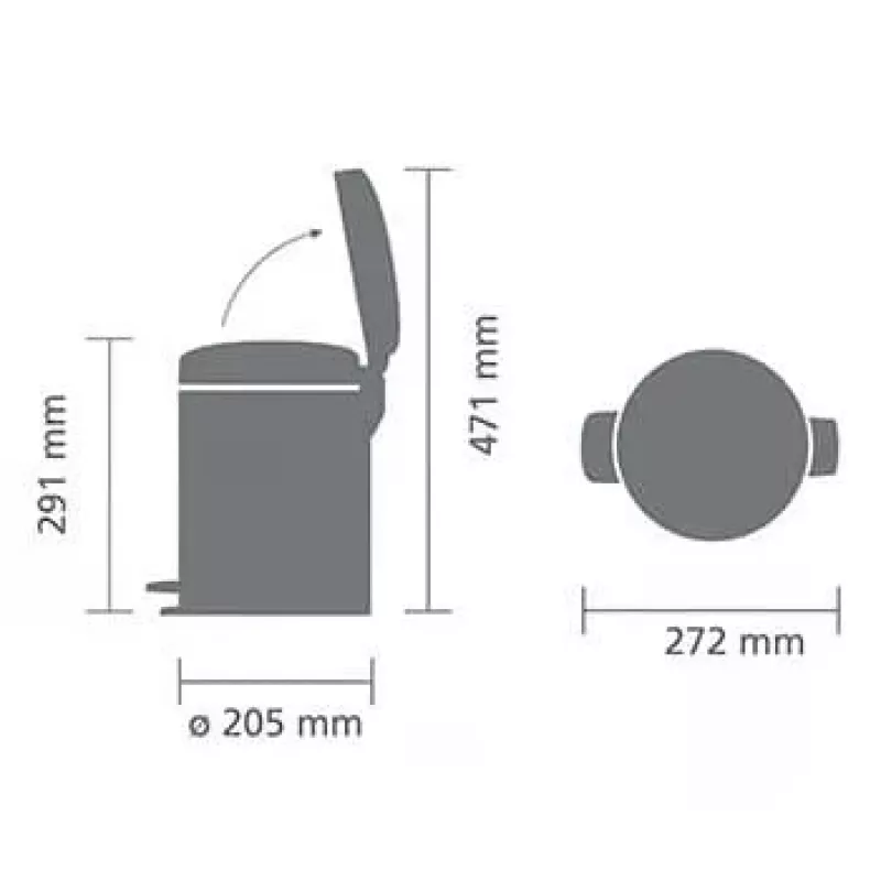 Brabantia NewIcon pattumiera a pedale 5L Brilliant Steel