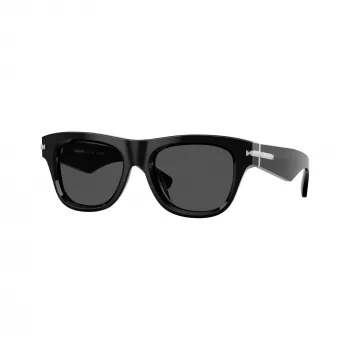 Burberry BE4438U300187 occhiali da sole uomo, rettangolari, montatura nera, lenti grigio scuro, 53/19/145 mm