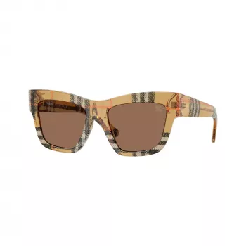 Burberry BE4449F414673 occhiali da sole donna cat-eye havana scuro marrone sfumato 53mm