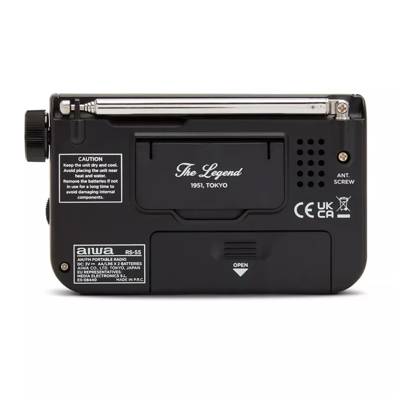 AIWA RS-55/BK radio portatile analogica AM/FM da tasca, nera