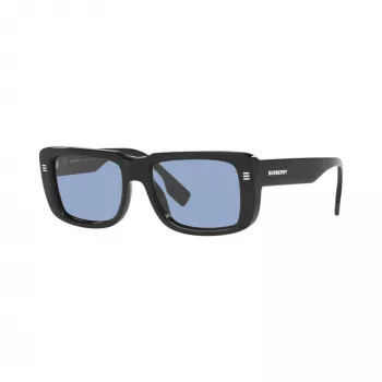 Burberry BE4376U300172 occhiali da sole uomo, quadrati, montatura nera, lenti grigio scuro, 55mm