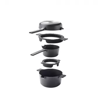 Brabantia set pentole e padelle All-in-One, nero