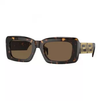 Versace VE4444U10873 occhiali da sole donna, montatura havana, lenti marrone sfumato, 54/21/140 mm