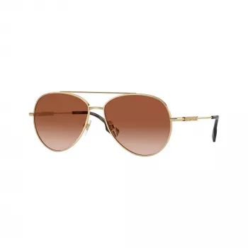 Burberry BE3147-110913 occhiali da sole donna cat-eye, montatura oro pallido, lenti marrone sfumato, 58mm