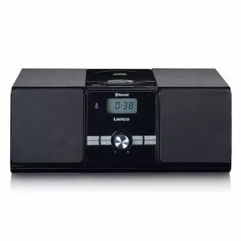 Lenco MC-030BK Micro-impianto musicale con Bluetooth, CD, radio FM, USB, AUX, nero