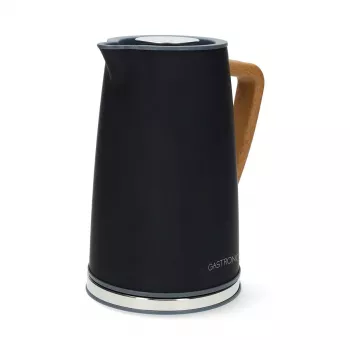 Gastronoma 18130006 Bollitore elettrico, 1,7 L, 2200 W, acciaio inox, nero, senza filo, base 360°