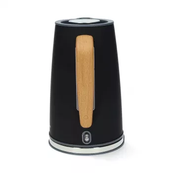 Gastronoma 18130006 Bollitore elettrico, 1,7 L, 2200 W, acciaio inox, nero, senza filo, base 360°