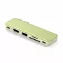 Satechi USB-C Snap Hub – Adattatore multiporta con HDMI 4K, USB 5Gbps, lettore schede, PD 45W (Citrus)