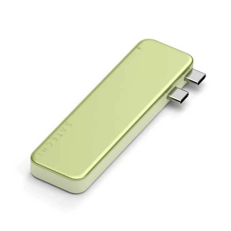 Satechi USB-C Snap Hub – Adattatore multiporta con HDMI 4K, USB 5Gbps, lettore schede, PD 45W (Citrus)
