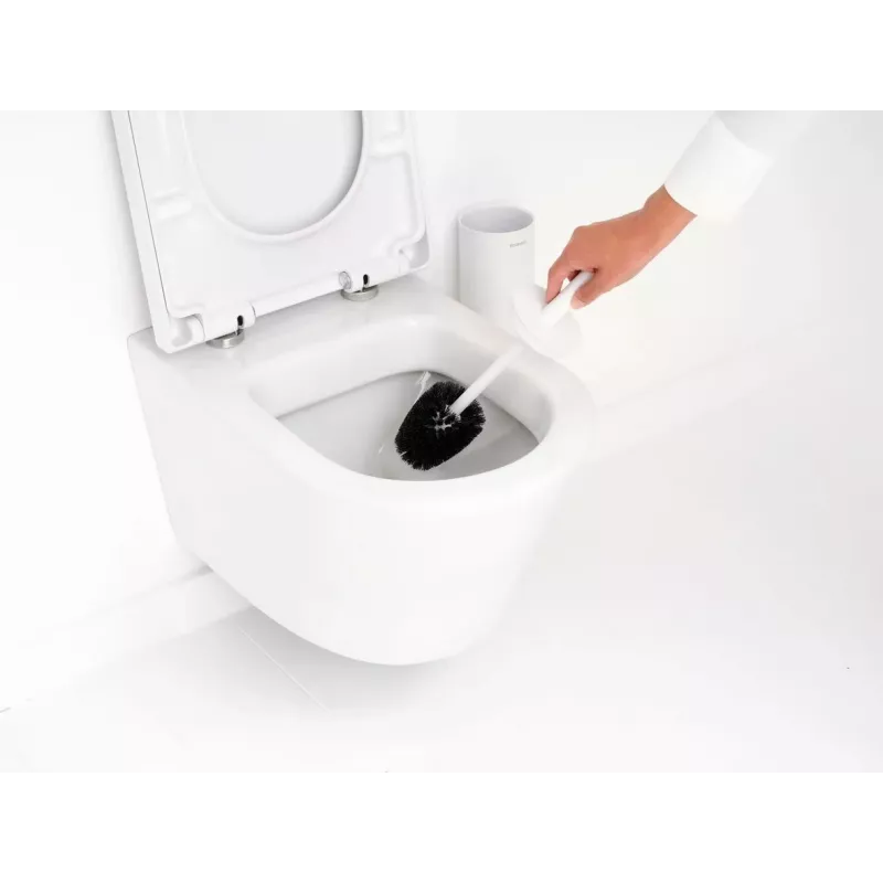 Brabantia ReNew scopino per WC con supporto, Mineral White