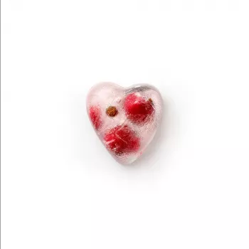 LEKUE Stampo per cubetti di ghiaccio a cuore con coperchio, rosso, 18 scomparti, silicone platino