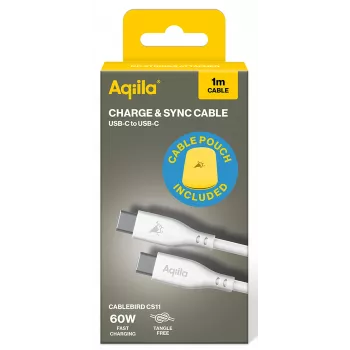 AQIILA Cablebird CS11 Cavo di ricarica e sincronizzazione USB-C a USB-C 1m 60W nero AQCBPBIC1SI812