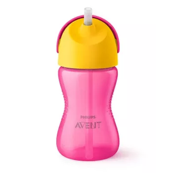 Philips Avent Bicchiere con cannuccia flessibile, 300 ml, 12m+, rosa