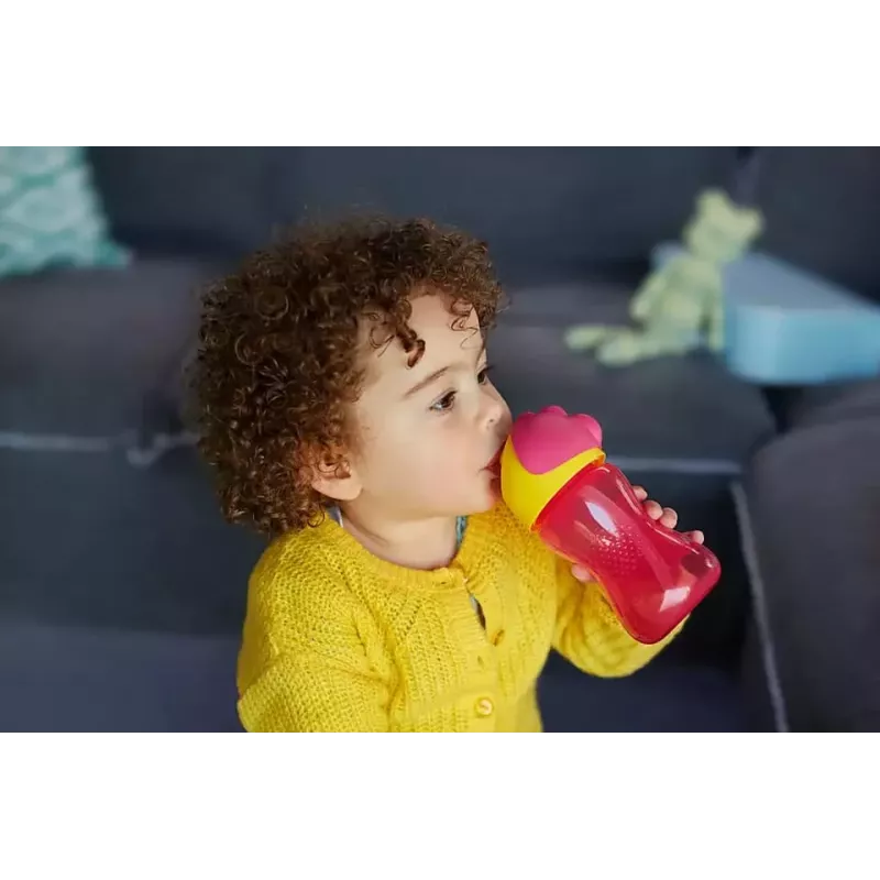 Philips Avent Bicchiere con cannuccia flessibile, 300 ml, 12m+, rosa