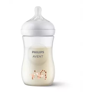 Philips Avent Natural Response biberon Giraffe 260 ml, tettarella media, 1m+
