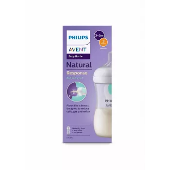 Philips Avent Natural Response biberon anti-colica con valvola AirFree 260 ml, tettarella media, 1M+