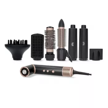 Melissa styler per capelli multifunzione 7 in 1, rivestimento in ceramica, 180°C, nero/argento
