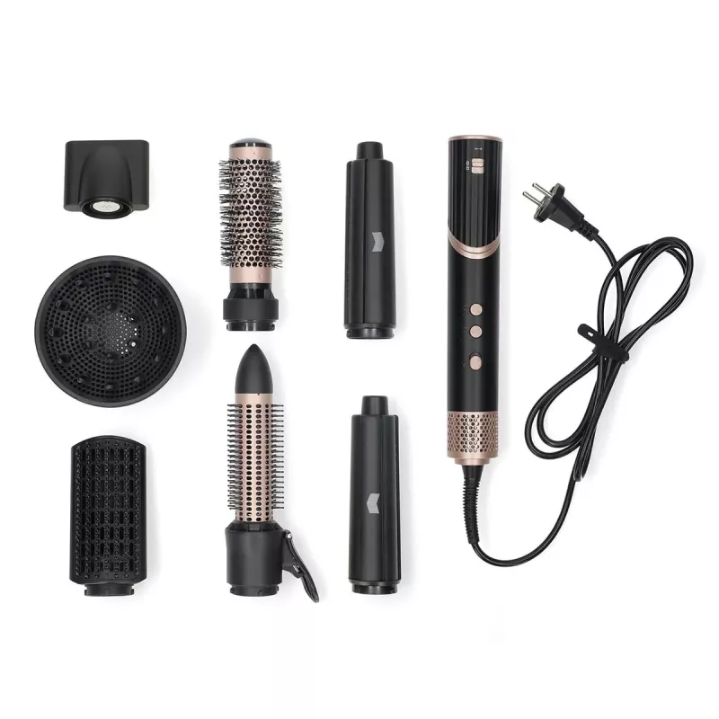 Melissa styler per capelli multifunzione 7 in 1, rivestimento in ceramica, 180°C, nero/argento