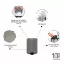 Brabantia NewIcon 5L cestino con pedale, Mineral Concrete Grey
