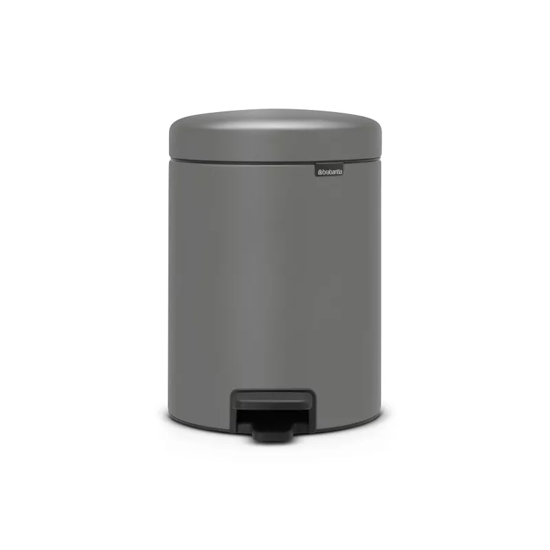 Brabantia NewIcon 5L cestino con pedale, Mineral Concrete Grey