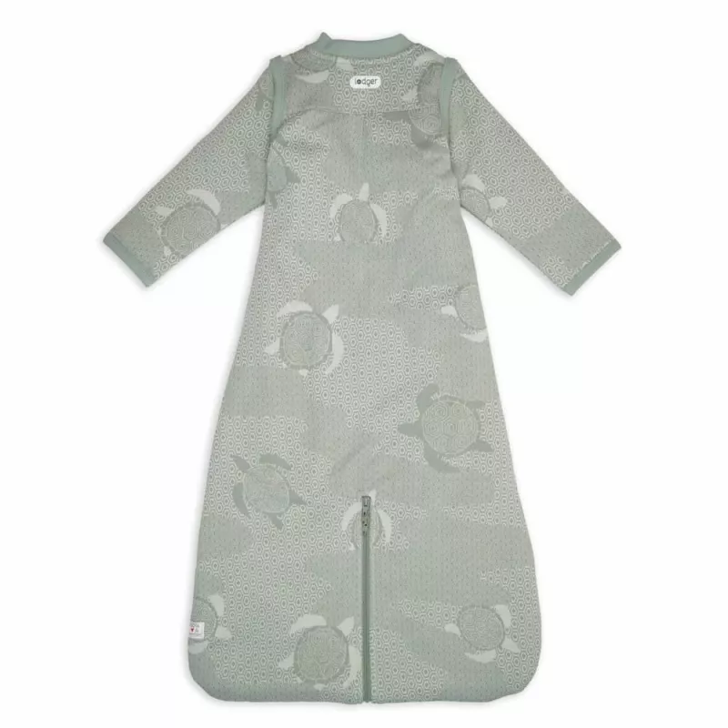 Lodger Hopper Matcha Turtle sacco nanna per neonato con maniche rimovibili, seta, 68/80 cm