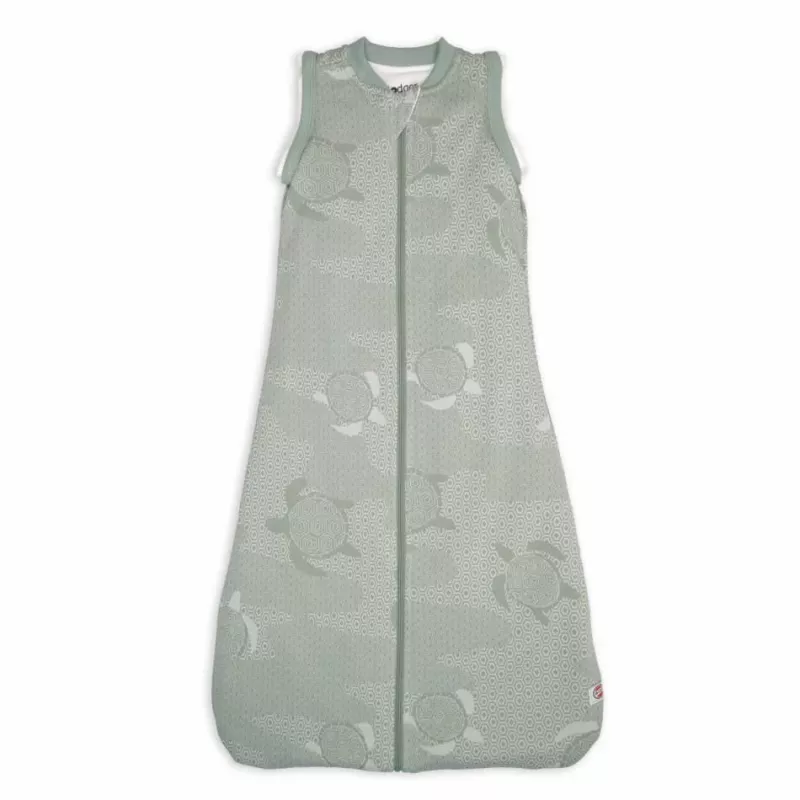 Lodger Hopper Matcha Turtle sacco nanna per neonato con maniche rimovibili, seta, 68/80 cm