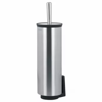 Brabantia ReNew spazzola per WC con supporto, acciaio opaco, da parete o da appoggio, testina sostituibile