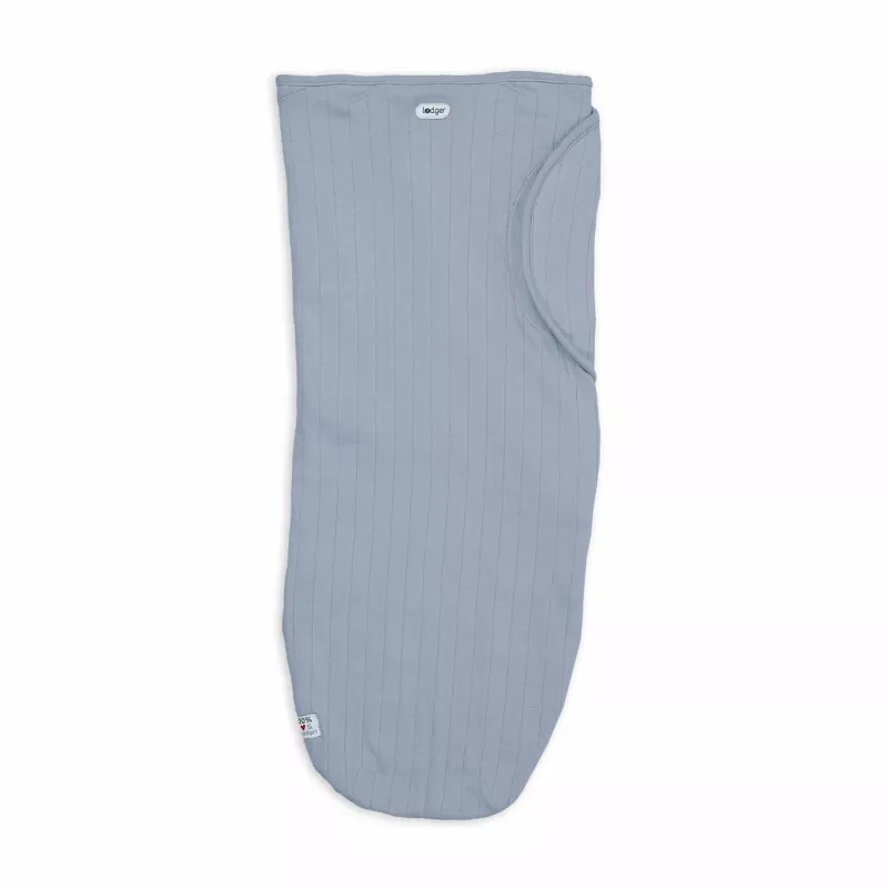 Lodger Bundler fascia in cotone tinta unita per neonato, Blue Fogg