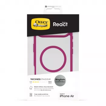 OtterBox React Series cover posteriore per Apple iPhone Air – compatibile MagSafe – Rose Crystal (rosa/trasparente) 77-98614