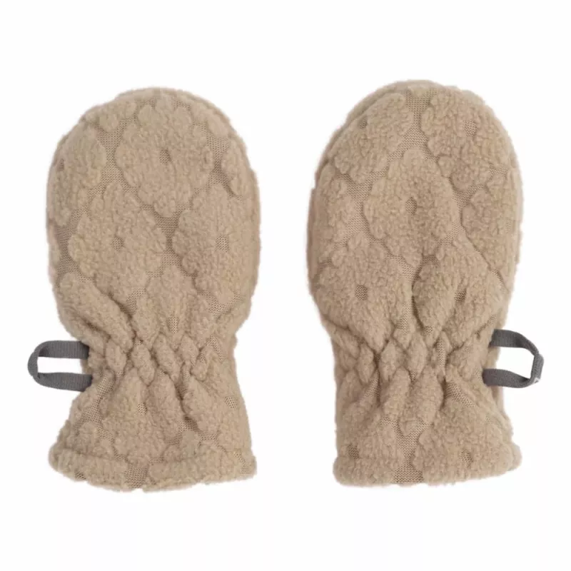 Lodger Mittens Folklore Fleece muffole neonato, beige, 12-24 mesi