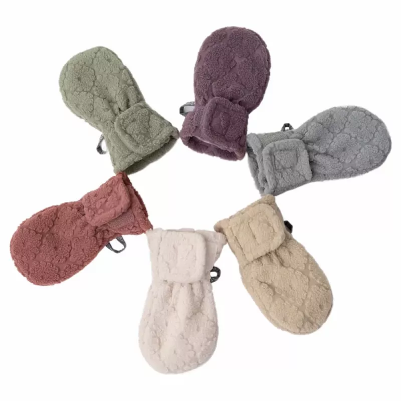 Lodger Mittens Folklore Fleece muffole neonato, beige, 12-24 mesi