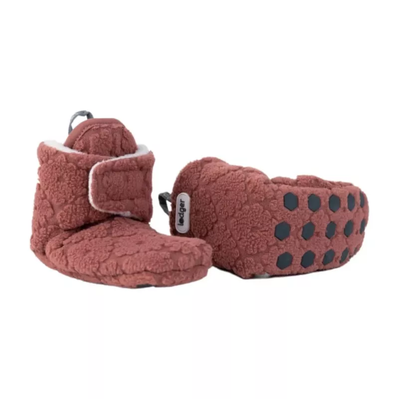 Lodger Slipper Folklore Fleece pantofole neonato, 6-12 mesi, Rosewood